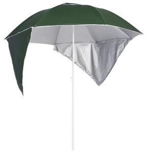 Zöld strandnapernyő oldalfalakkal 215 cm