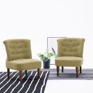 Zöld szövetkárpitozású francia szék