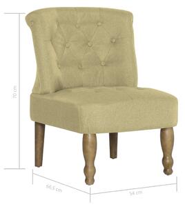 Zöld szövetkárpitozású francia szék