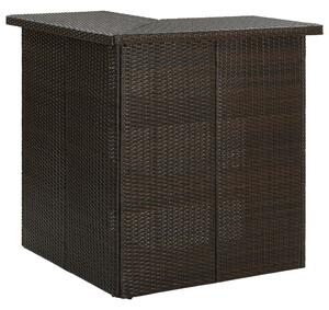 Barna polyrattan sarok bárasztal 100 x 50 x 105 cm