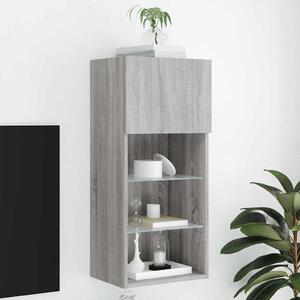 Szürke sonoma színű TV-szekrény LED-lámpákkal 40,5x30x90 cm