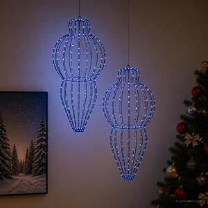 Karácsonyi csúcsdísz világítás 2 db 640 LED Kék Átm. 40 x 75 cm