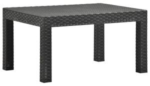 Antracitszürke PP rattan kerti asztal 58 x 58 x 41 cm