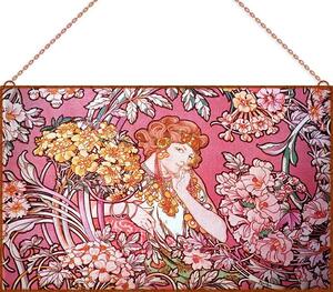 Alfons Mucha - Les Fleurs üvegkép, falikép