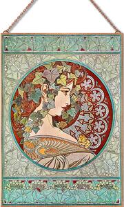 Alfons Mucha - Hölgy profilból II üvegkép, falikép