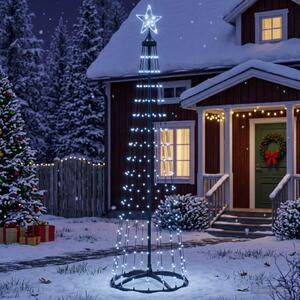 LED-es kúpos karácsonyfa 180 cm 250 LED Hideg fehér Acél Fehér