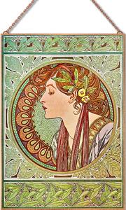 Alfons Mucha - Hölgy profilból üvegkép, falikép