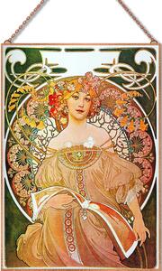 Alfons Mucha - Álmodozás üvegkép, falikép