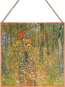 Gustav Klimt - Falusi kert feszülettel üvegkép, falikép