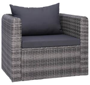 VidaXL szürke polyrattan kerti szék hát- és ülőpárnával