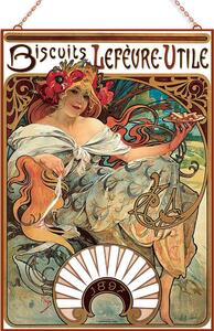 Alphonse Mucha - Biscuits Lefévre-Utile üvegkép, falikép