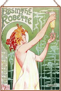 Szecessziós kép - Absinthe üvegkép, falikép