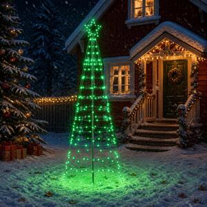 LED Karácsonyi Fenyő 250 cm 300 LED Többszínű Acél Fekete