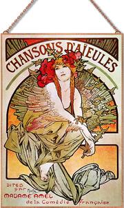 Alfons Mucha - Chansons üvegkép, falikép