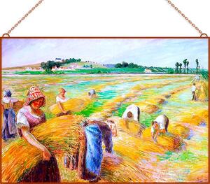 Pissarro - Aratás üvegkép, falikép