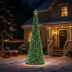LED-es csillogó karácsonyfa földnyárssal EKENAS 250 cm 370 LED