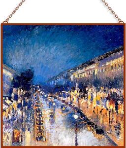 Pissarro - Montmarte Boulevard üvegkép, falikép