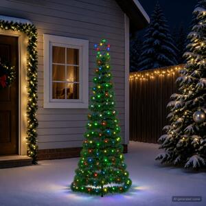 LED-es csillogó karácsonyfa földnyárssal EKENAS 180 cm 220 LED