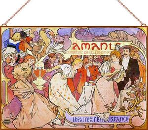 Alfons Mucha - Amants üvegkép, falikép