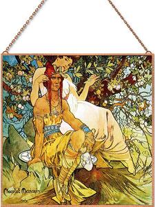 Alfons Mucha - Chocolat Mexicain-1 üvegkép, falikép