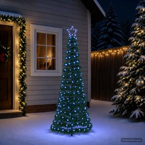 LED-es csillogó karácsonyfa földnyárssal EKENAS 180 cm 220 LED