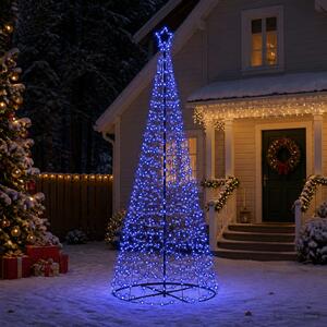 LED spirál karácsonyfa talppal EKENAS 250 cm 370 LED Kék