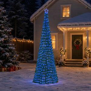 LED-es csillogó karácsonyfa földnyárssal EKENAS 300 cm 475 LED