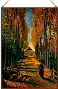 Van Gogh-Avenue of as Sunset üvegkép, falikép