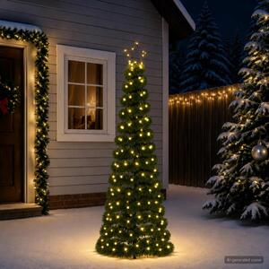 LED-es csillogó karácsonyfa földnyárssal EKENAS 180 cm 220 LED