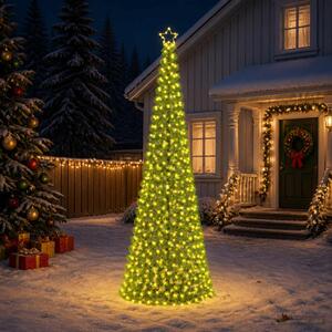 LED-es csillogó karácsonyfa földnyárssal EKENAS 300 cm 475 LED