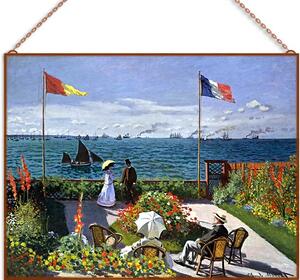 Monet - Terrace at the Seaside üvegkép, falikép