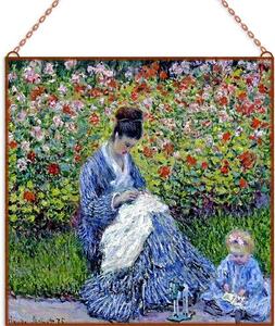 Monet - Camille Monet és egy gyermek üvegkép, falikép