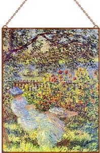 Monet - Hölgy a kertben üvegkép, falikép