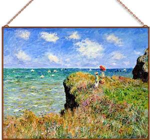 Monet - Cliff walk at Pourville üvegkép, falikép