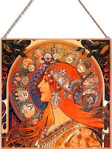 Alfons Mucha - Zodiac üvegkép, falikép