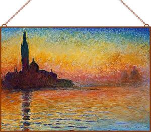 Monet - Sunset in Venice üvegkép, falikép