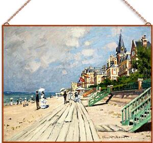 Monet - Beach at Trouville üvegkép, falikép