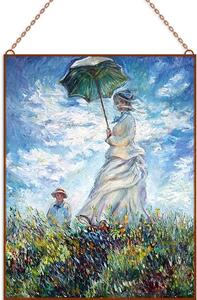 Monet - Hölgy napernyővel üvegkép, falikép