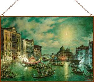 Giovanni Grubacs - Canale Grande Venezia üvegkép, falikép