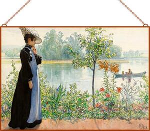 Carl Larsson - Karin by the shore üvegkép, falikép