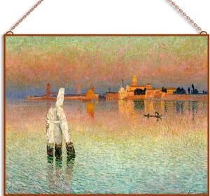 Emile Claus-Vue sur Murano lueur du couchant üvegkép, falikép