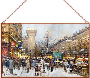 Eugène Galien-Laloue - Paris Porte Saint-Denis üvegkép, falikép