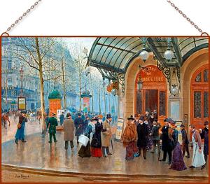 Jean Georges Beraud - Vaudeville Theatre Paris üvegkép, falikép