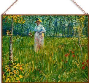 Vincent van Gogh - A Woman Walking in a Garden üvegkép, falikép
