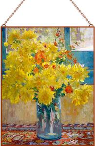 Colin Campbell Cooper - Yellow Chrysanthemums üvegkép, falikép