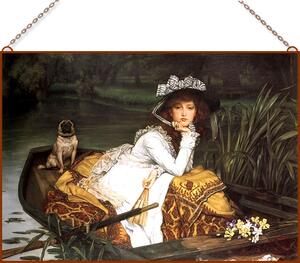 James Tissot - Young Lady in a Boat üvegkép, falikép
