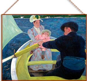 Mary Cassatt - The Boating Party üvegkép, falikép