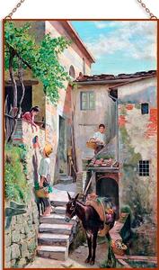 Adolfo Belimbau - Vita in campagna üvegkép, falikép