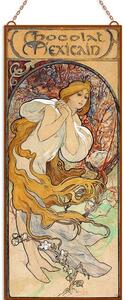 Alfons Mucha - Chocolat Mexicain üvegkép, falikép