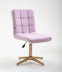 HR7009CROSS Halványlila modern velúr szék arany lábbal